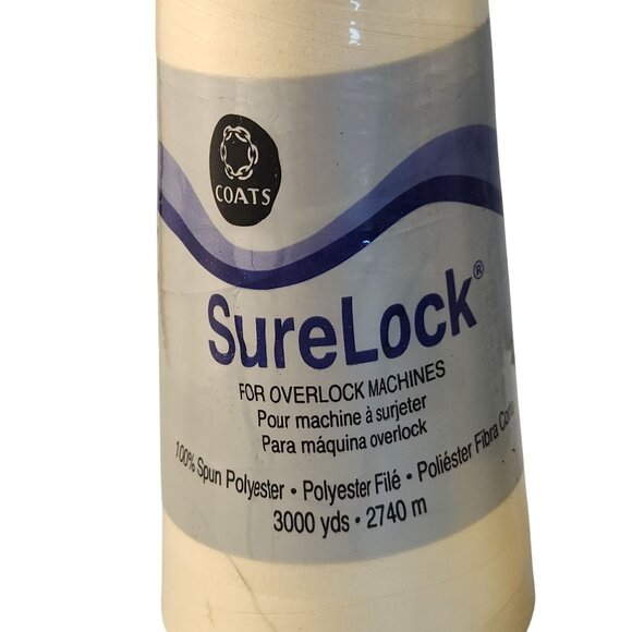 Cream Beige SureLock Serger Thread Spools 100% Polyester 3000 Yards - Picture 4 of 9